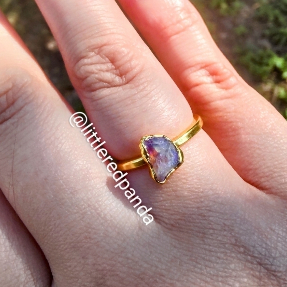 Australian rock opal adjustable ring